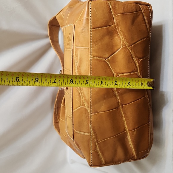 Dooney & Bourke Tan Croc Embossed Leather Shoulder Bag - Picture 10 of 16